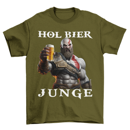 Kratos God of War hol Bier Junge - Herren Shirt Urban Khaki