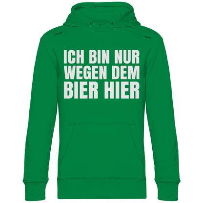 Ich bin nur wegen dem Bier hier - Unisex Hoodie Kelly Green