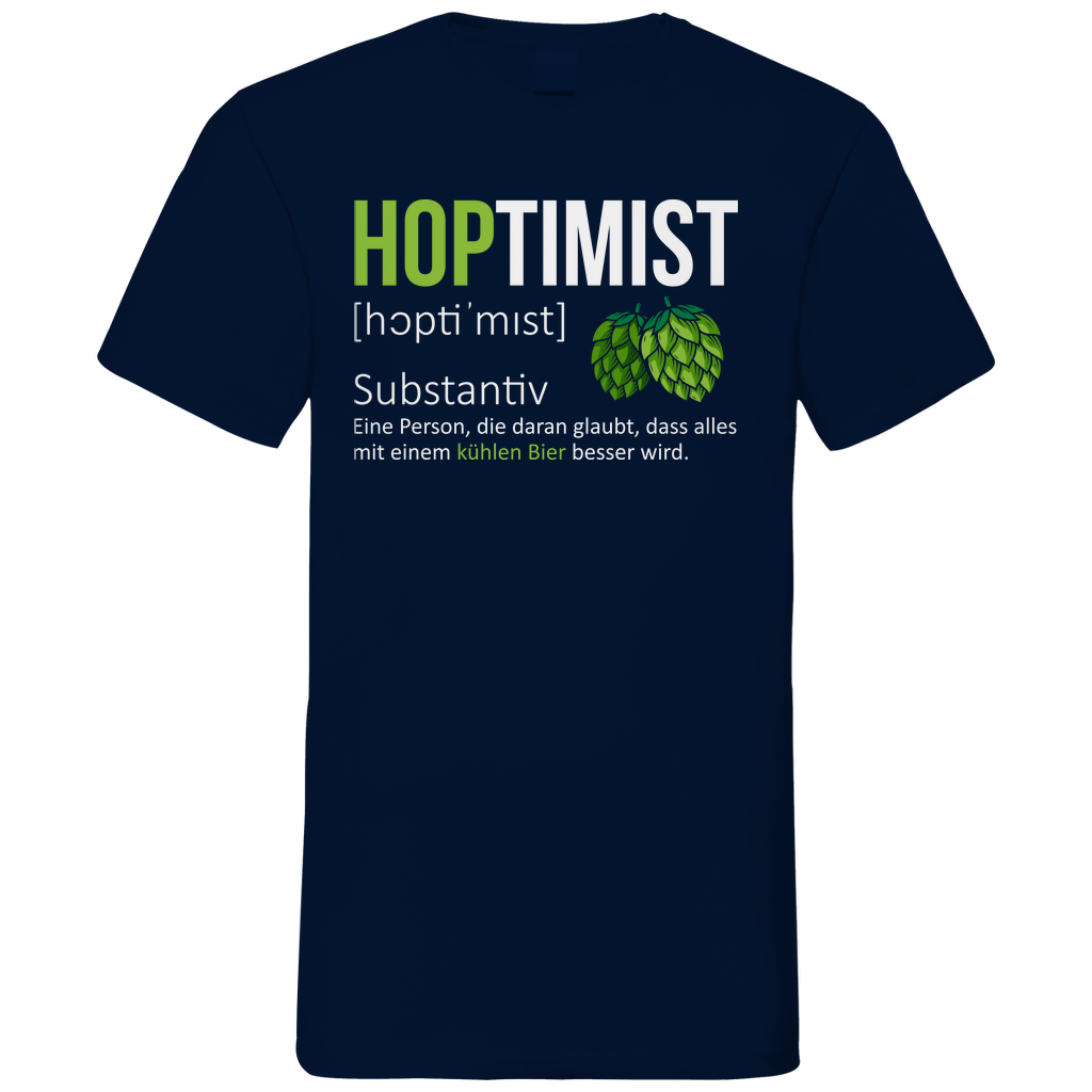Hoptimist - Herren V-Neck Shirt Navy