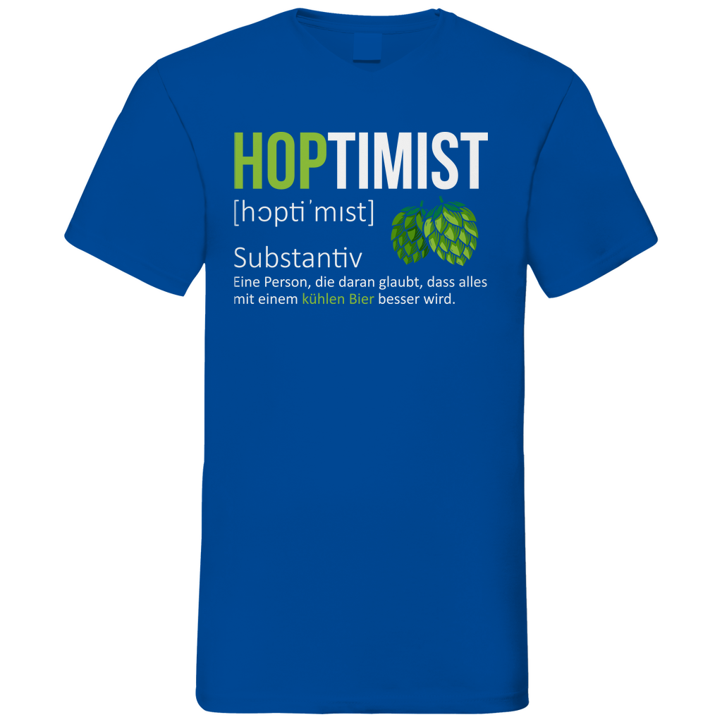 Hoptimist - Herren V-Neck Shirt Royal Blue