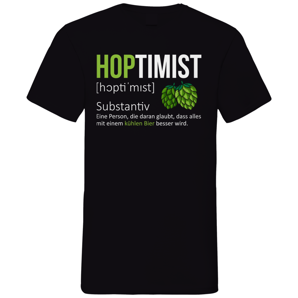 Hoptimist - Herren V-Neck Shirt Black