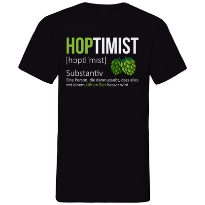 Hoptimist - Herren V-Neck Shirt Black