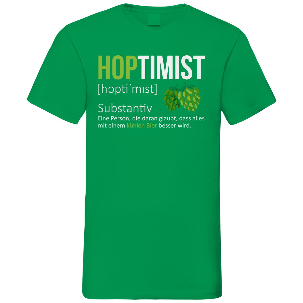 Hoptimist - Herren V-Neck Shirt Kelly Green