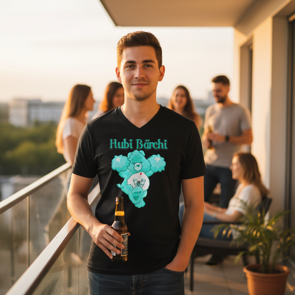 Hubi Bärchi - Glücksbärchi - Herren V-Neck Shirt