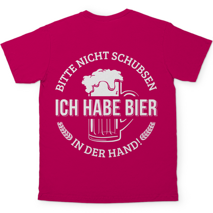 Bitte nicht schubsen ich habe Bier in der Hand - Herren Shirt Sorbet