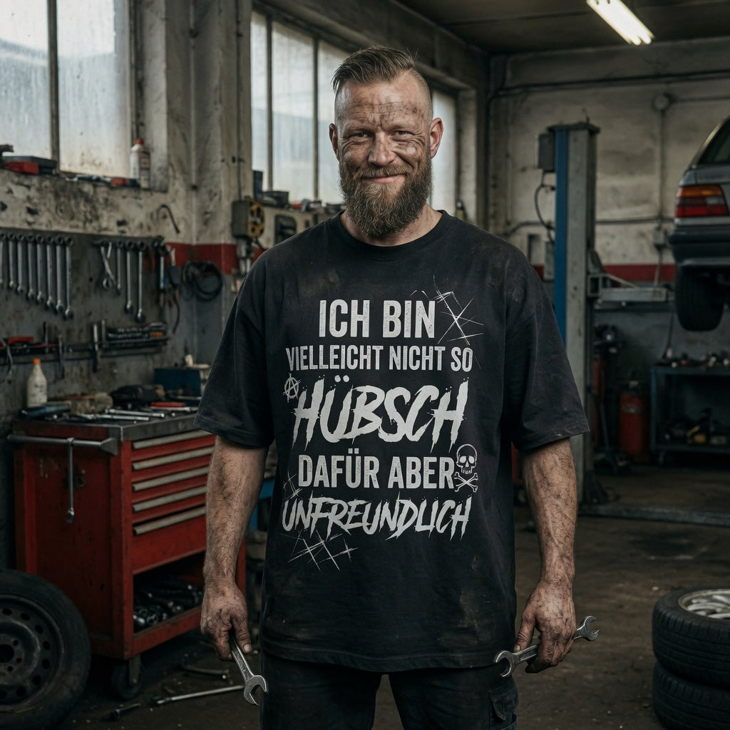 Ich bin vielleicht nicht so hübsch dafür aber unfreundlich - Jack and Jones Oversize T-Shirt