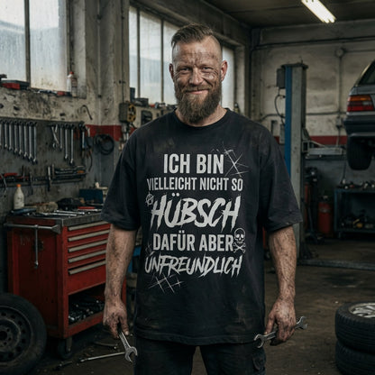 Ich bin vielleicht nicht so hübsch dafür aber unfreundlich - Jack and Jones Oversize T-Shirt