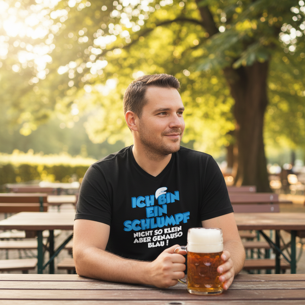 Ich bin ein Schlumpf nicht so klein aber genauso blau - Herren V-Neck Shirt