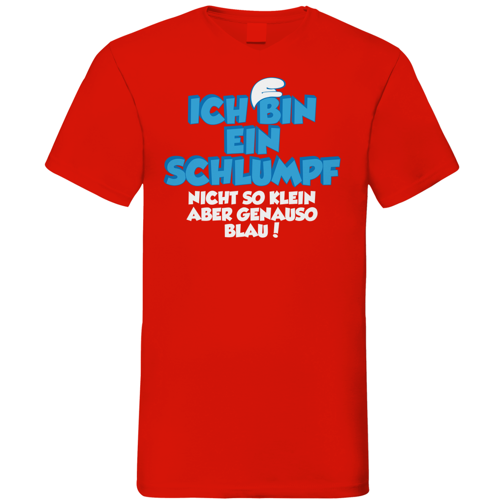 Ich bin ein Schlumpf nicht so klein aber genauso blau - Herren V-Neck Shirt Red