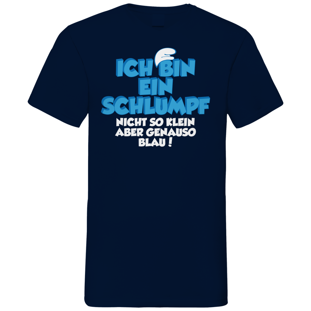 Ich bin ein Schlumpf nicht so klein aber genauso blau - Herren V-Neck Shirt Navy