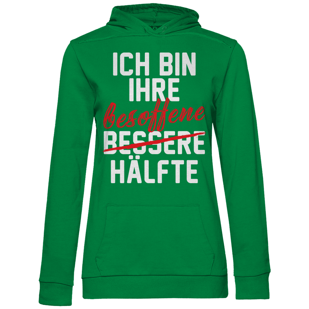 Ich bin ihre besoffene Hälfte - Damen Hoodie Kelly Green
