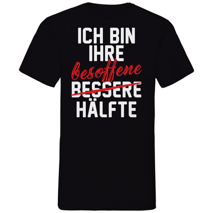 Ich bin ihre besoffene Hälfte - Herren V-Neck Shirt Black