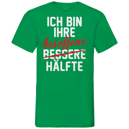 Ich bin ihre besoffene Hälfte - Herren V-Neck Shirt Kelly Green