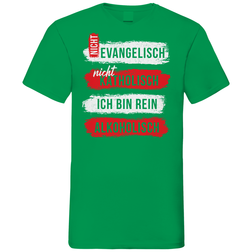 Ich bin rein Alkoholisch - Herren V-Neck Shirt Kelly Green