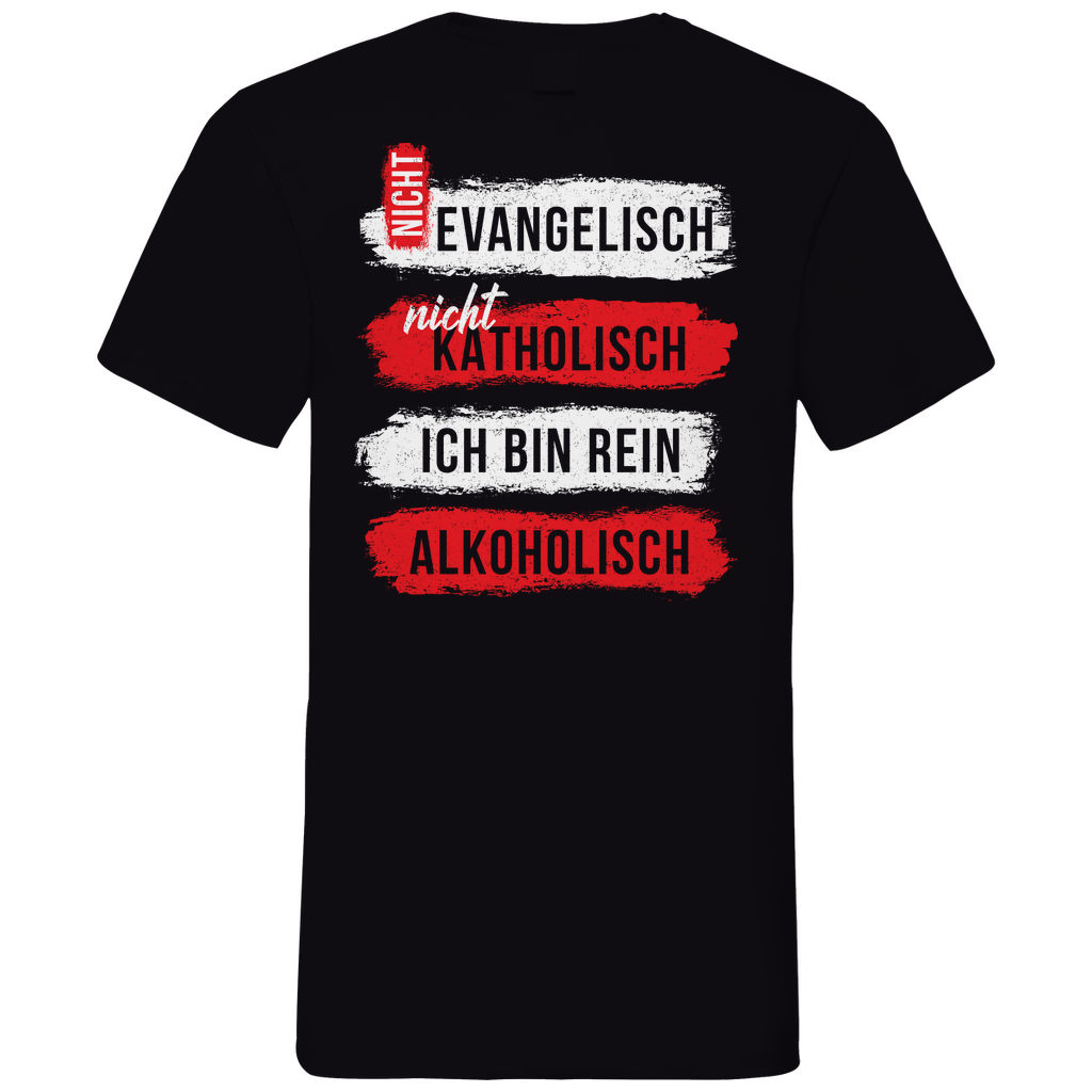 Ich bin rein Alkoholisch - Herren V-Neck Shirt Black