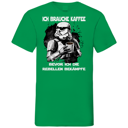 Ich brauche Kaffee - Stormtrooper - Herren V-Neck Shirt Kelly Green