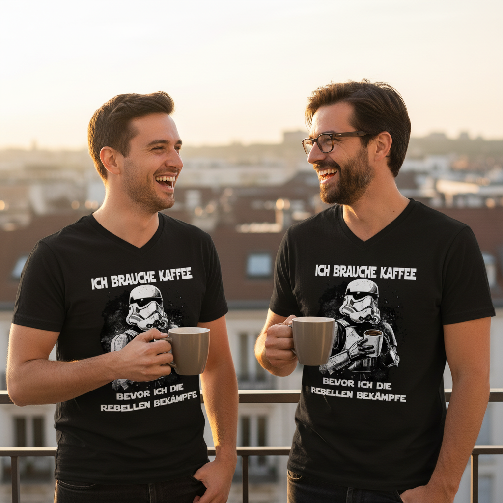 Ich brauche Kaffee - Stormtrooper - Herren V-Neck Shirt