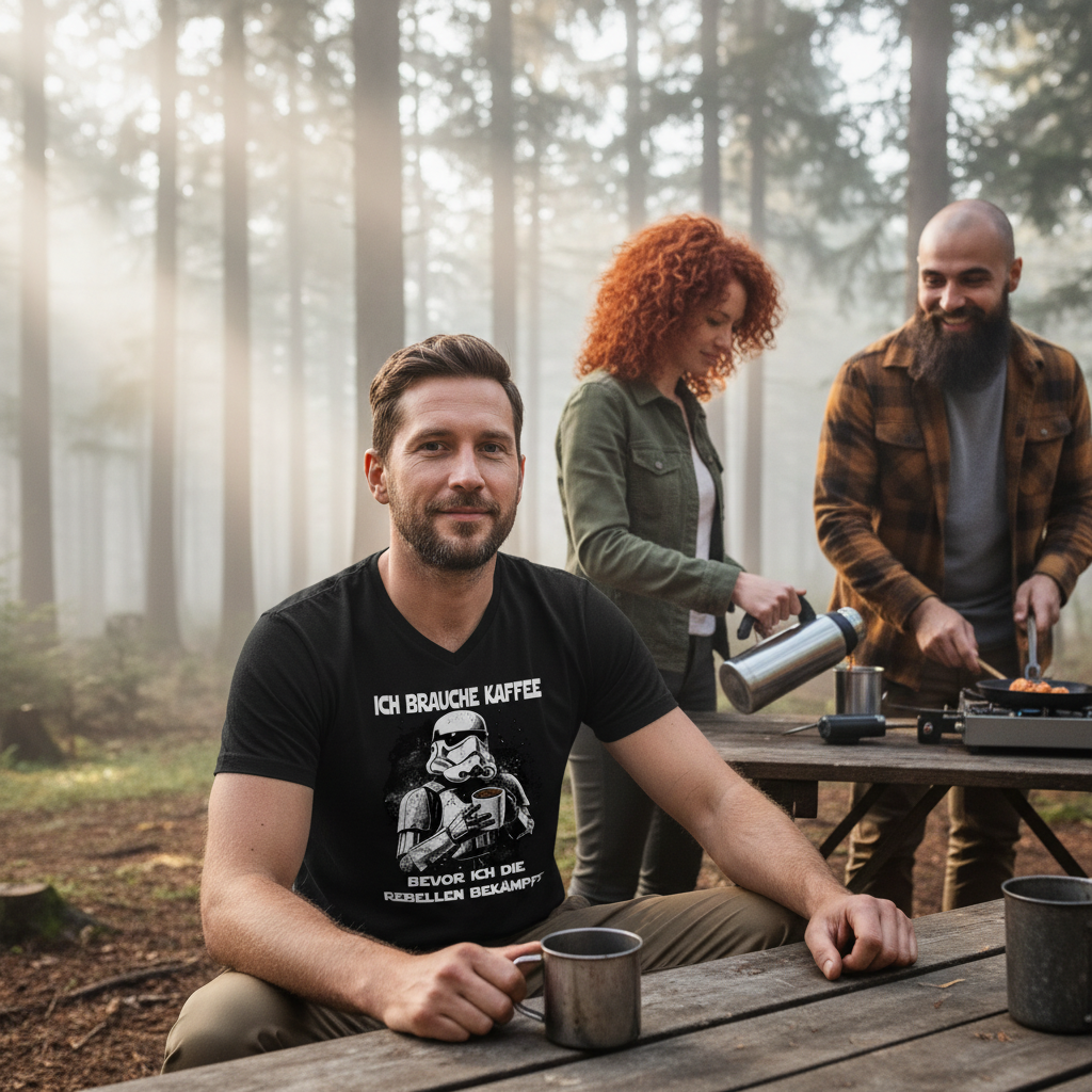 Ich brauche Kaffee - Stormtrooper - Herren V-Neck Shirt