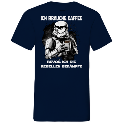 Ich brauche Kaffee - Stormtrooper - Herren V-Neck Shirt Navy