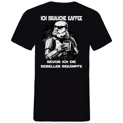 Ich brauche Kaffee - Stormtrooper - Herren V-Neck Shirt Black