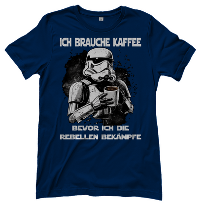 Ich brauche Kaffee - Stormtrooper - Damenshirt Navy