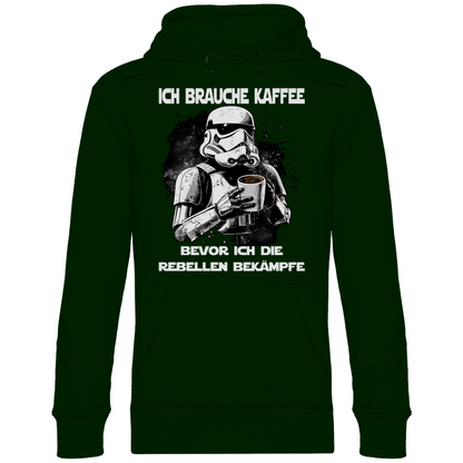 Ich brauche Kaffee - Stormtrooper - Unisex Hoodie Forest Green
