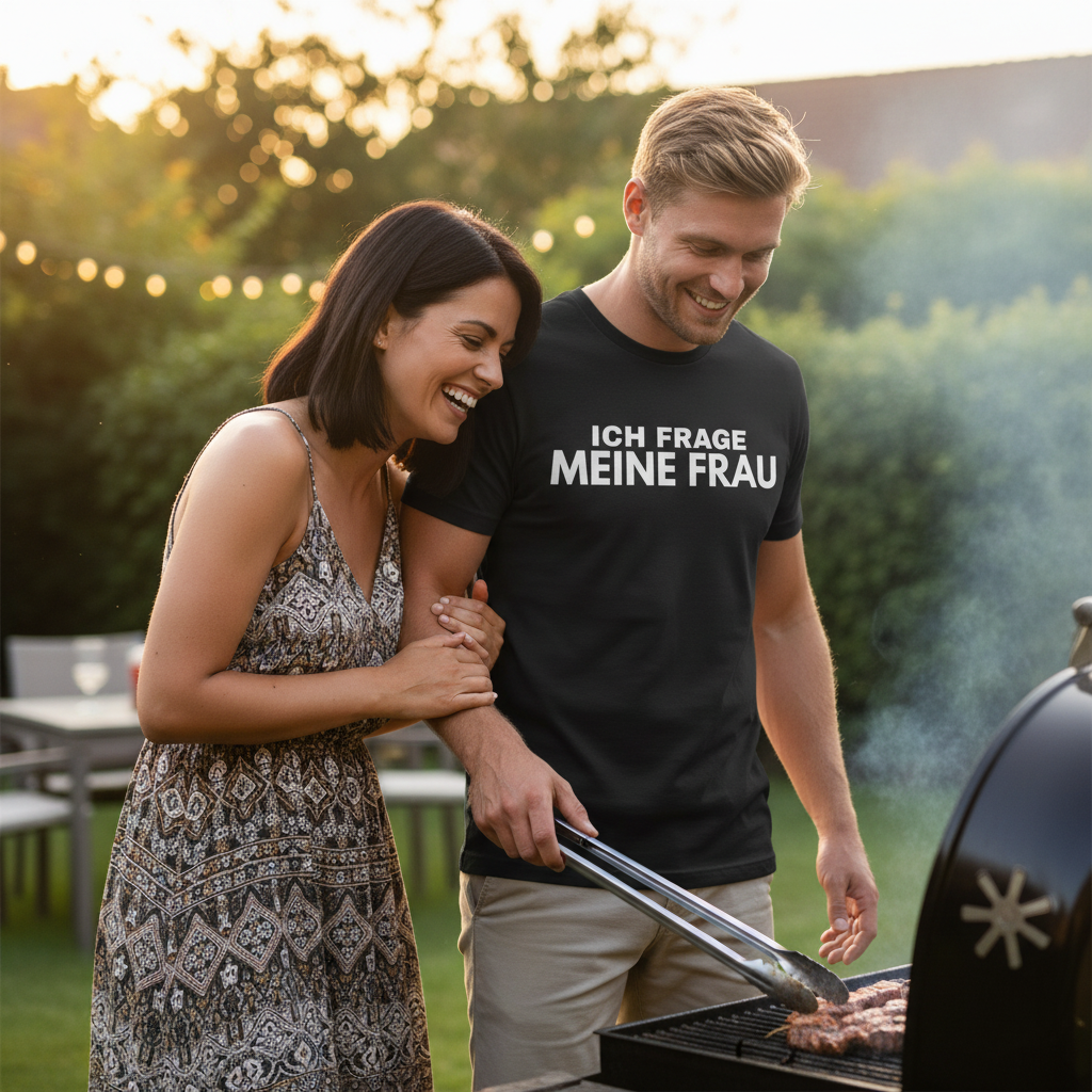 Ich frage meine Frau - Herren Premium Bio T-Shirt