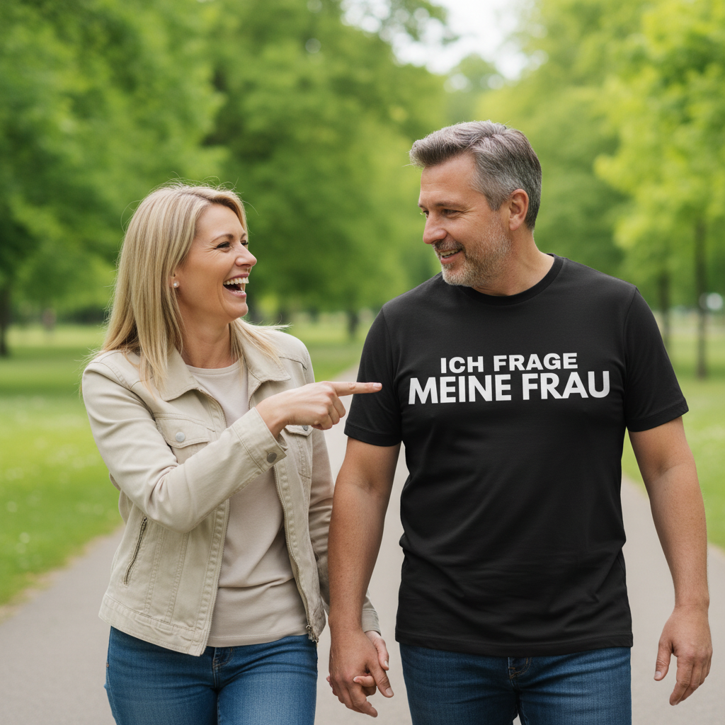 Ich frage meine Frau - Herren Premium Bio T-Shirt