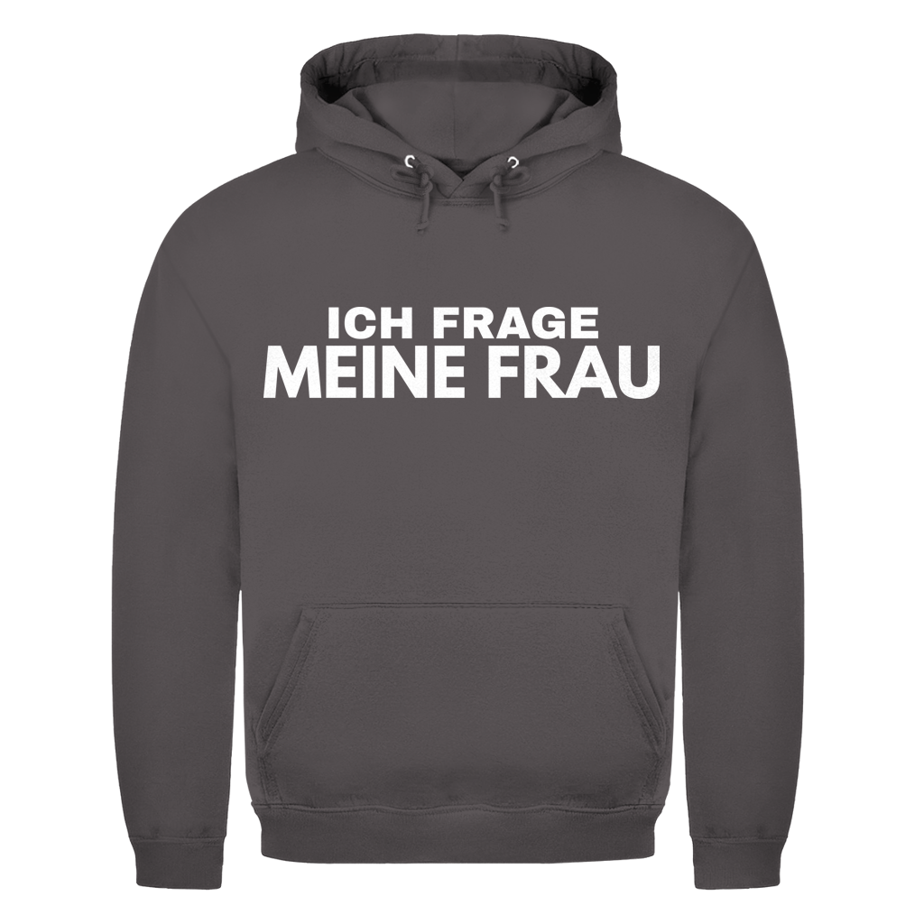 Ich frage meine Frau - Herren Hoodie Charcoal (Heather)