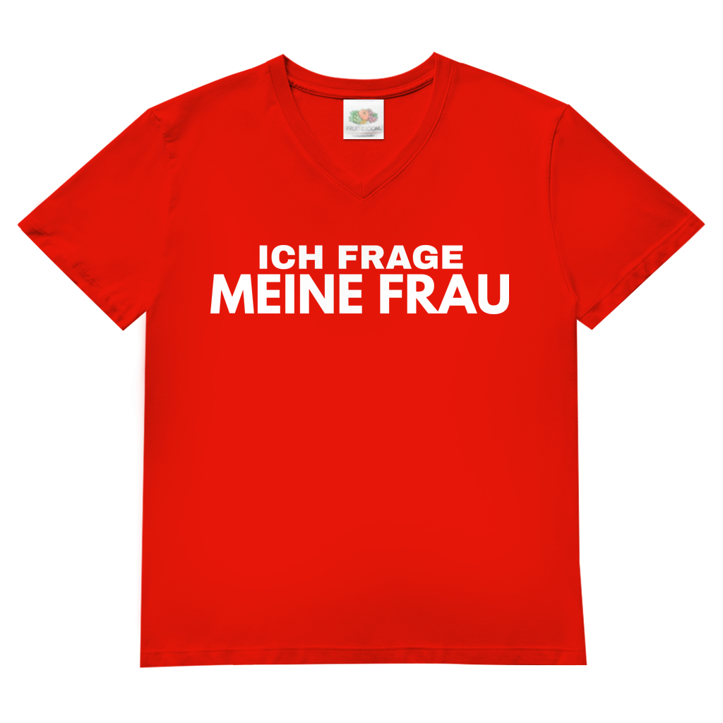 Ich frage meine Frau - Herren V-Neck T-Shirt Red