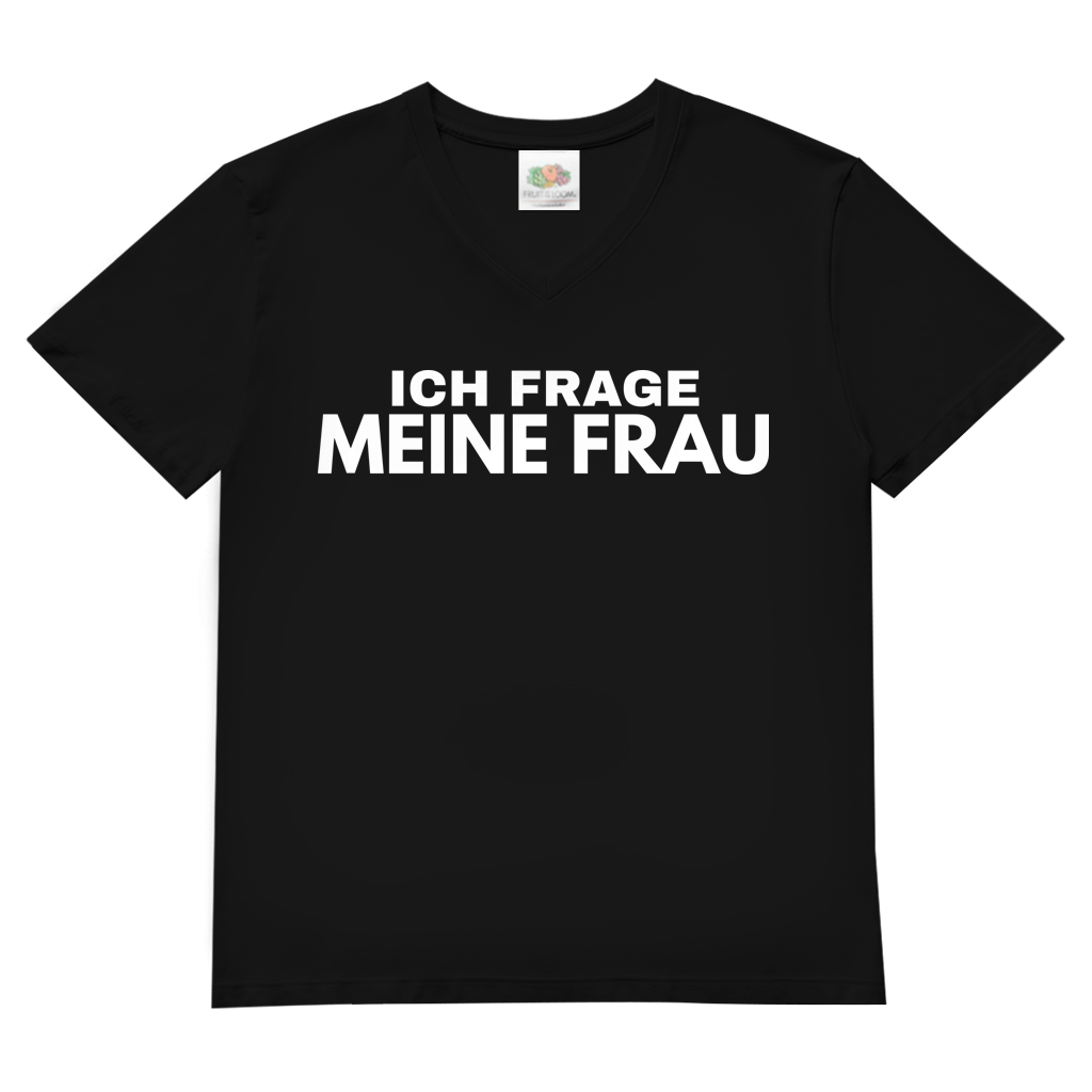 Ich frage meine Frau - Herren V-Neck T-Shirt Black