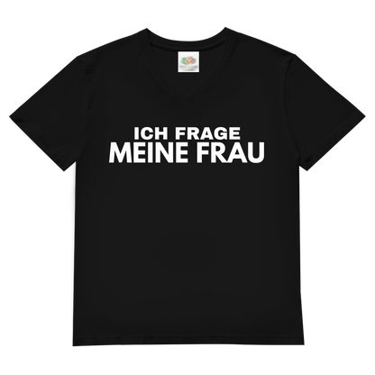 Ich frage meine Frau - Herren V-Neck T-Shirt Black
