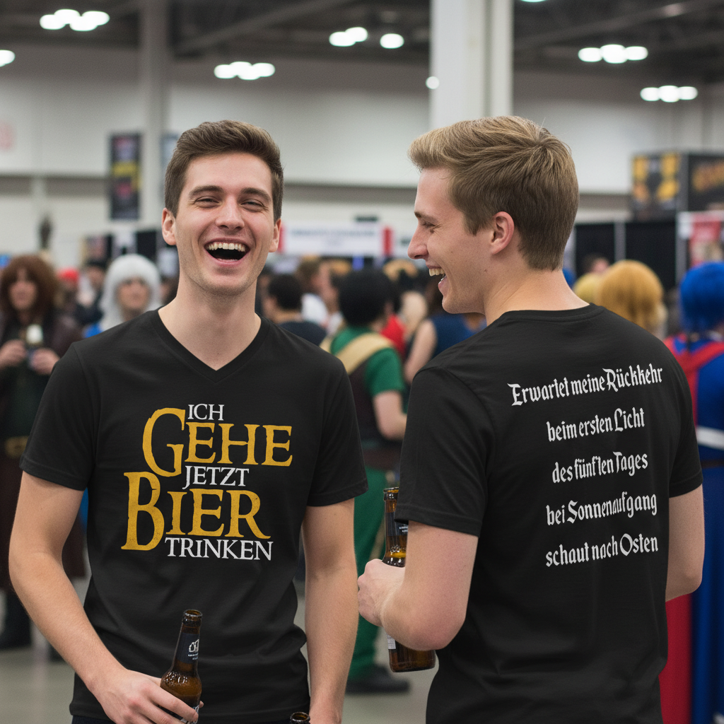 Ich gehe jetzt Bier trinken HDR - Beidseitiger Druck - Herren V-Neck Shirt