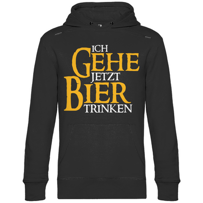 Ich gehe jetzt Bier trinken HDR - Beidseitiger Druck - Unisex Hoodie Black