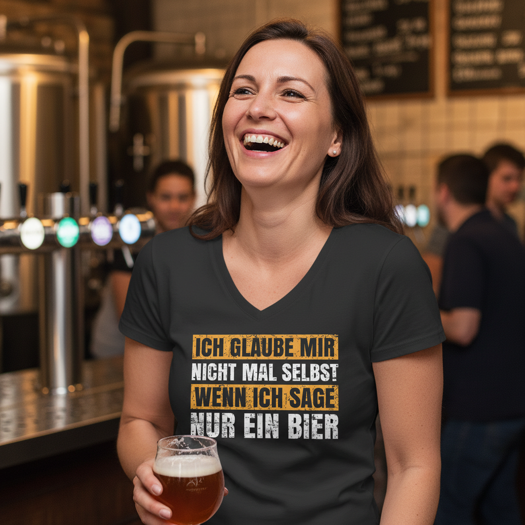 Ich glaube mir nicht mal selbst - V-Neck Damenshirt