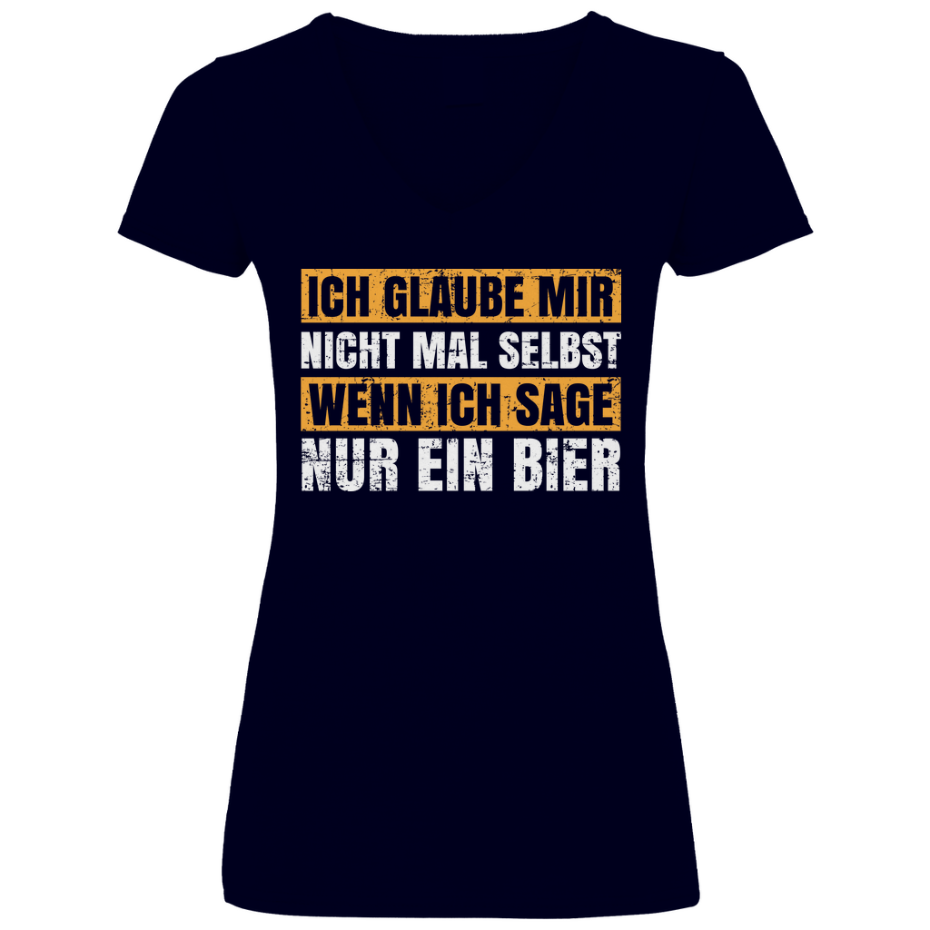 Ich glaube mir nicht mal selbst - V-Neck Damenshirt Deep Navy