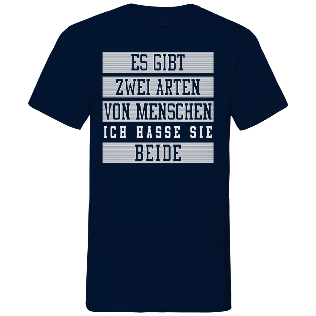 Es gibt zwei Arten von Menschen - Herren V-Neck Shirt Navy