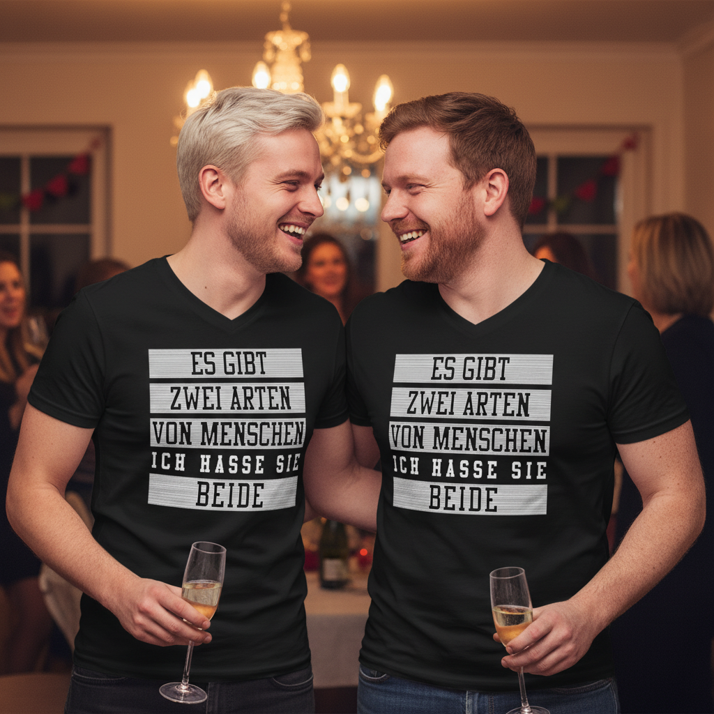 Es gibt zwei Arten von Menschen - Herren V-Neck Shirt