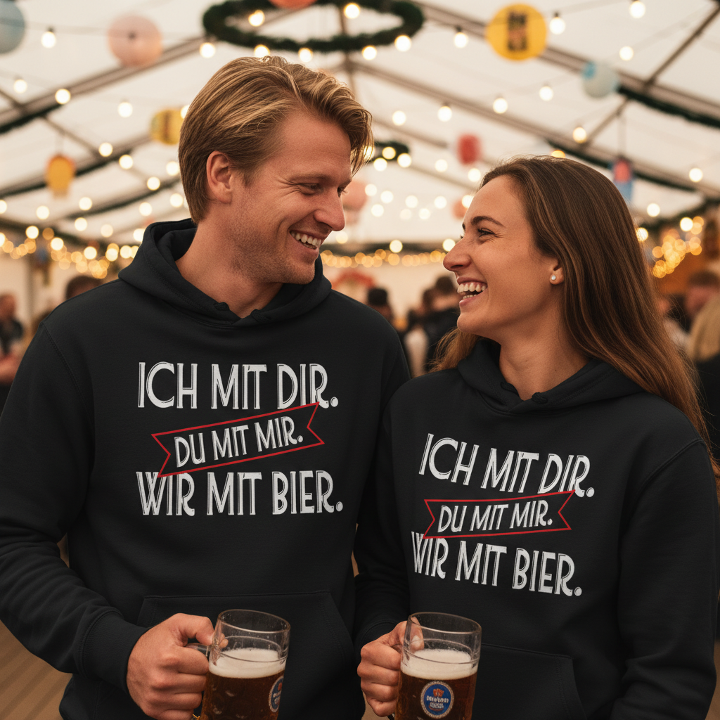 Ich mit dir. Du mit mir. Wir mit Bier. - Unisex Hoodie