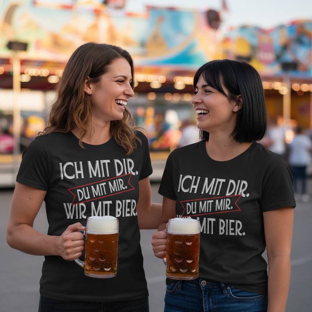 Ich mit dir. Du mit mir. Wir mit Bier. - Damenshirt