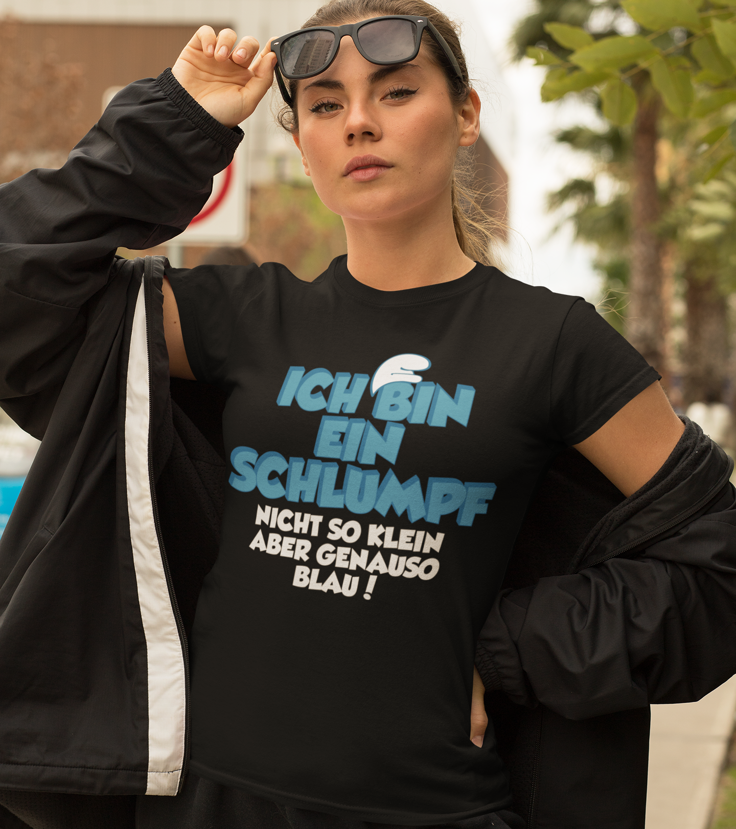 Ich bin ein Schlumpf nicht so klein aber genauso blau - Damen Premium Bio T-Shirt