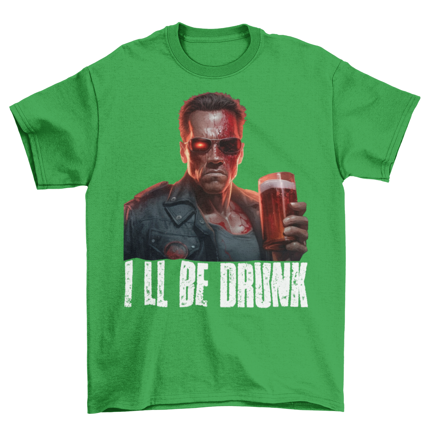 Terminator Ill be Drunk - Herren Shirt Kelly Green