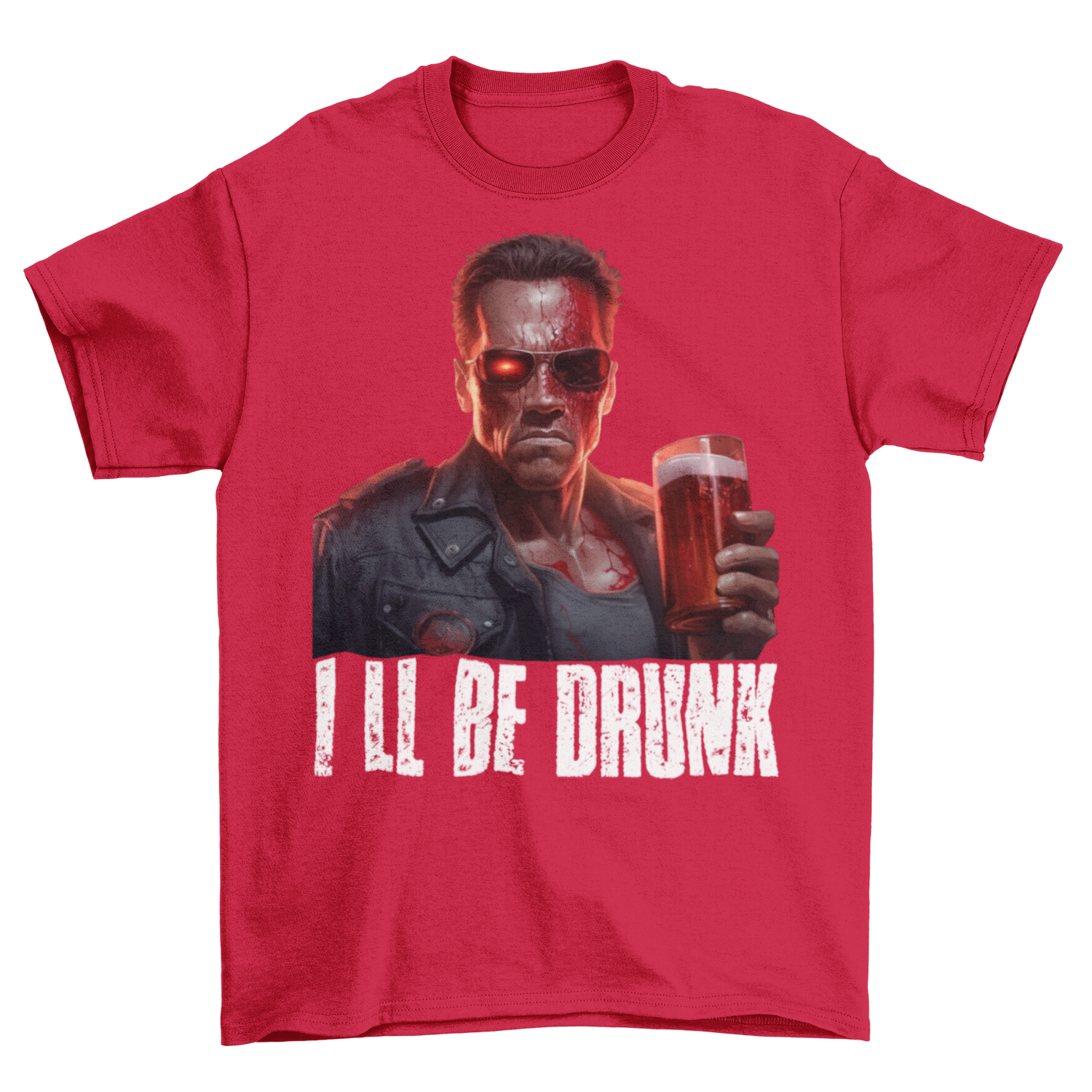 Terminator Ill be Drunk - Herren Shirt Red