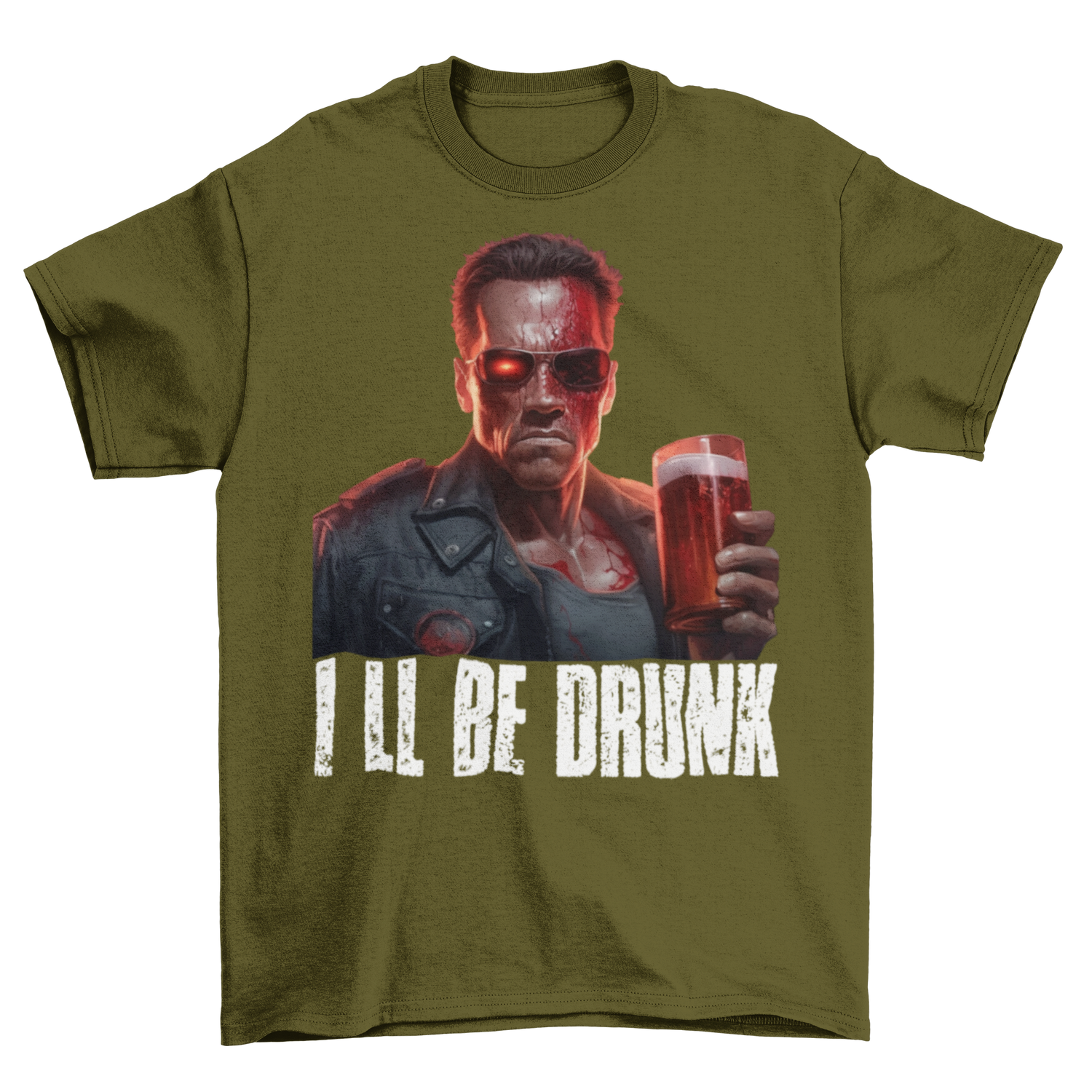 Terminator Ill be Drunk - Herren Shirt Urban Khaki