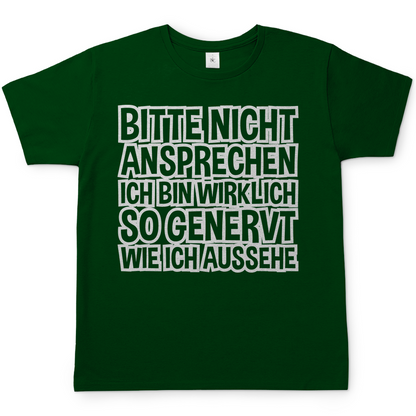Bitte nicht ansprechen ich bin genervt - Herren Shirt Bottle Green