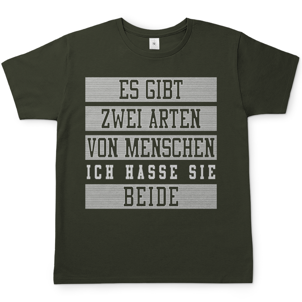 Es gibt zwei Arten von Menschen ich hasse sie beide - Herren Shirt Urban Khaki