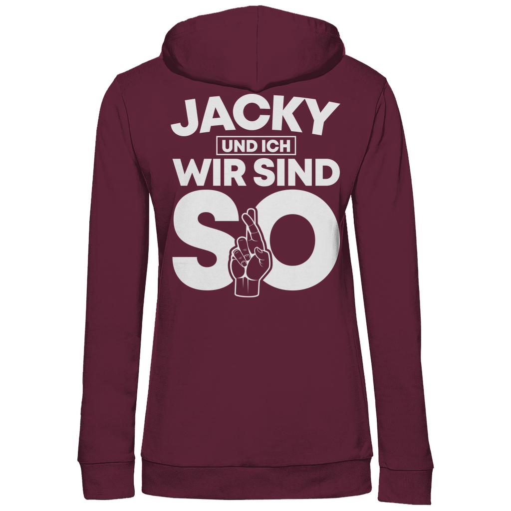 Jacky und ich wir sind so Jack Daniels - Damen Hoodie Wine