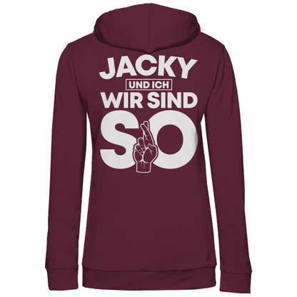 Jacky und ich wir sind so Jack Daniels - Damen Hoodie Wine
