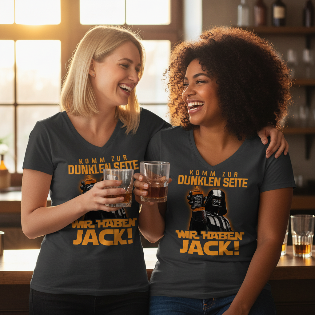 Komm zur dunklen Seite wir haben Jack Darth Vader - V-Neck Damenshirt