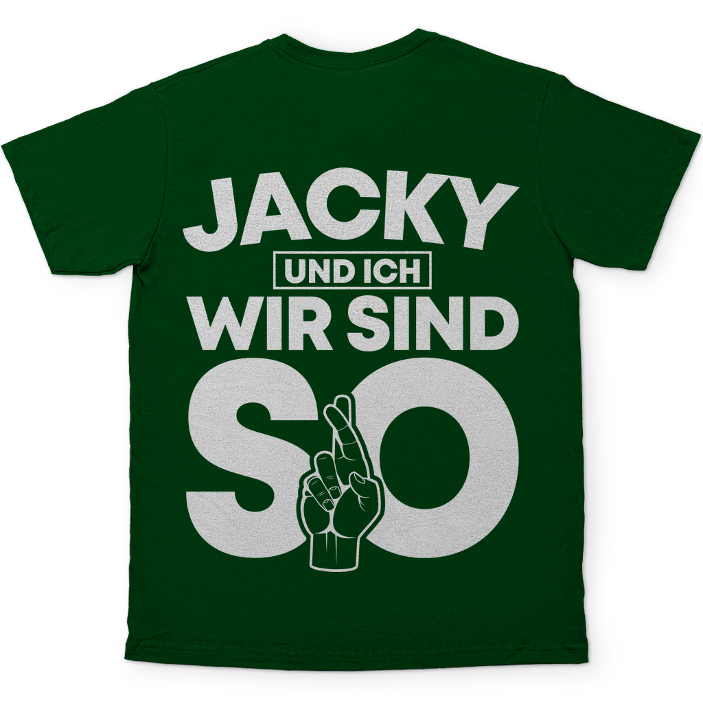 Jacky und ich wir sind so Jack Daniels - Herren Shirt Bottle Green